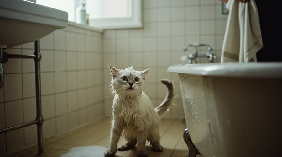 خوف القطط من الماء