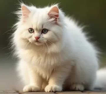 قط شيرازي ابيض جميل