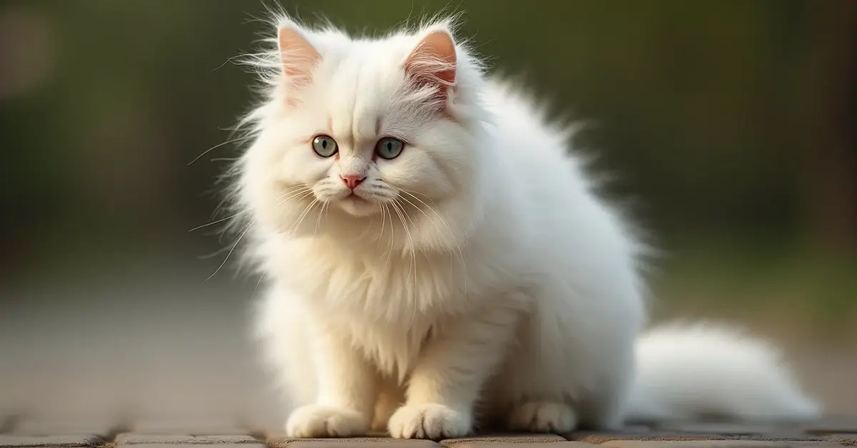 قط شيرازي ابيض جميل