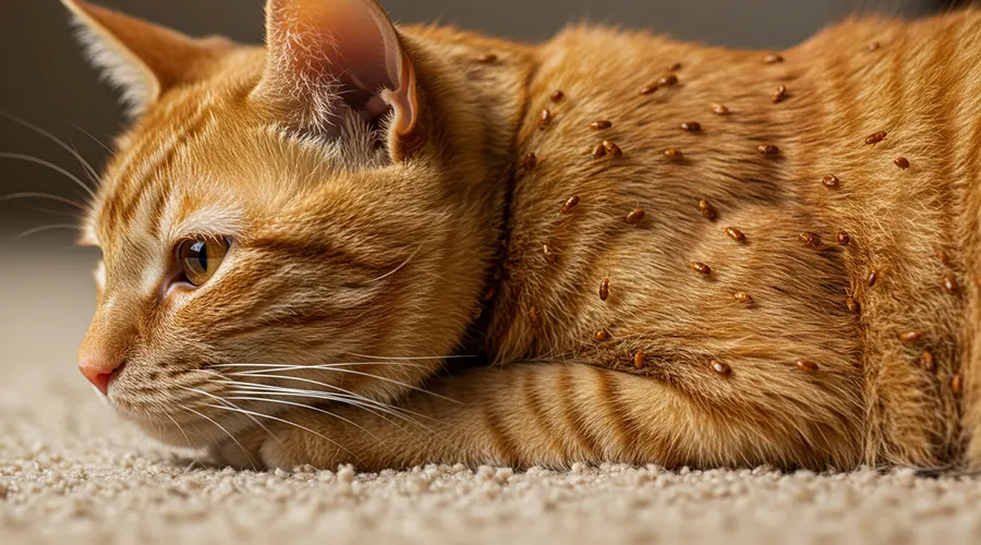 أعراض إصابة القطط ببرغوث القطط