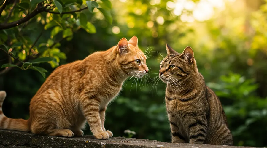 تواصل القطط مع بعضها البعض