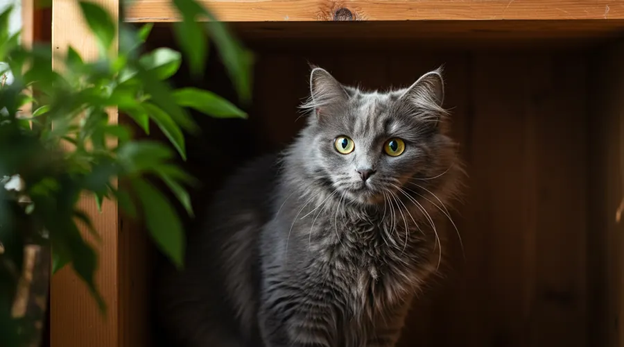 قط أنجورا رمادي