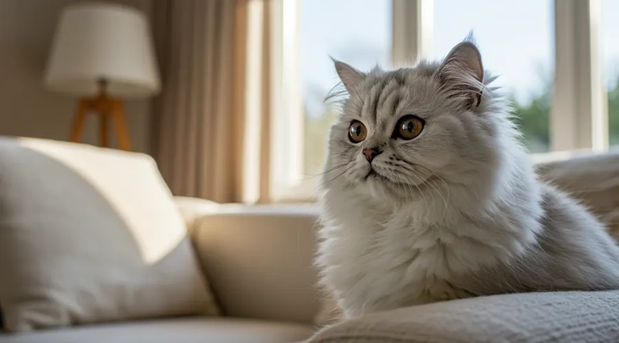 قط شانشيلا أبيض