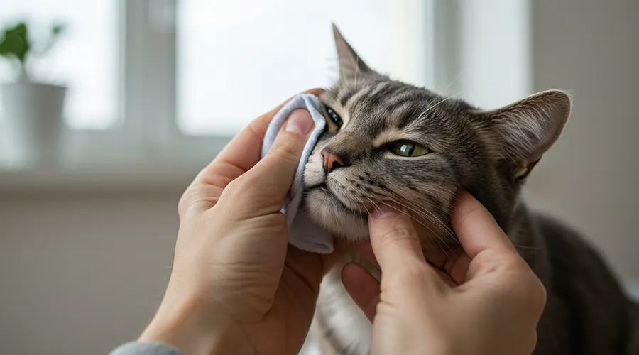 كيفية علاج دموع القطط في المنزل