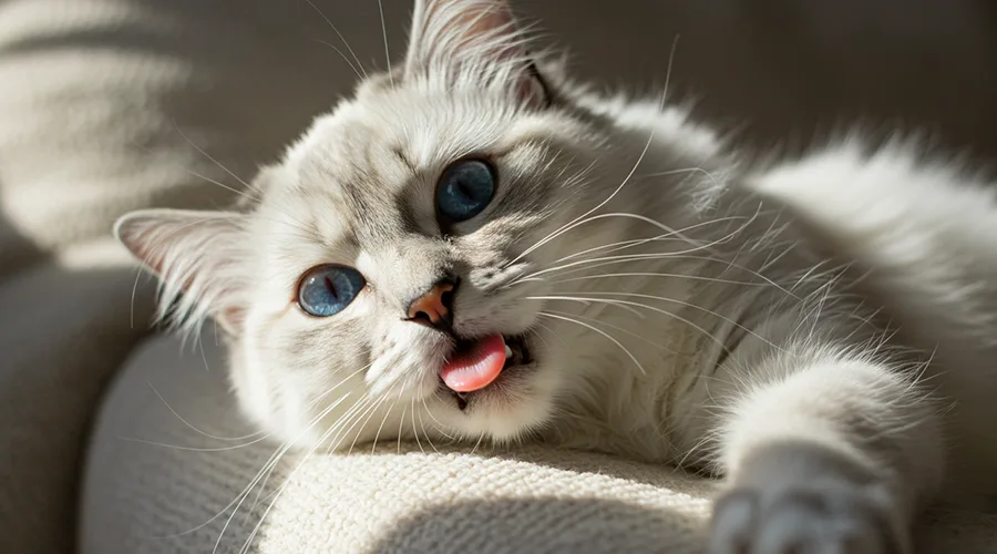 14 سببًا محتملًا لخروج لسان القط باستمرار