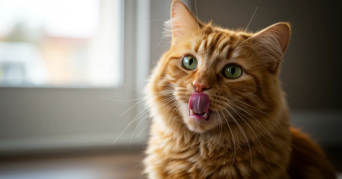 لسان القط خارج فمه باستمرار؟ إليك 14 سببًا محتملًا ومتى تقلق