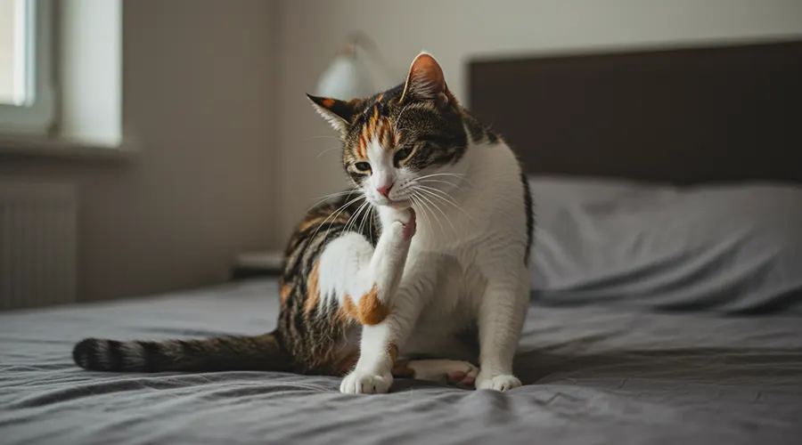 أعراض إصابة القطط بالقشرة