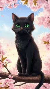 بنات انمي خلفيات قطط سوداء كيوت