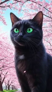 بنات انمي خلفيات قطط سوداء كيوت