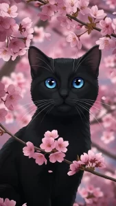 بنات انمي خلفيات قطط سوداء كيوت