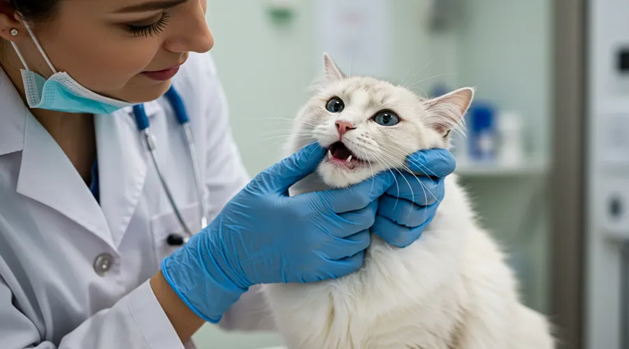 تشخيص التهاب اللثة عند الطبيب البيطري