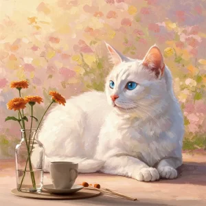 خلفيات قطط بيضاء منشورات إنستغرام