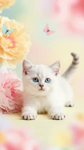خلفيات قطط بيضاء ناعمة وصغيرة للأطفال
