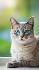 خلفيات قطط رمادية بعيون زرقاء