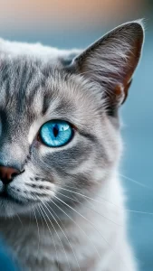 خلفيات قطط رمادية بعيون زرقاء