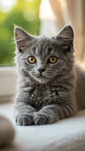 خلفيات قطط رمادية صغيرة