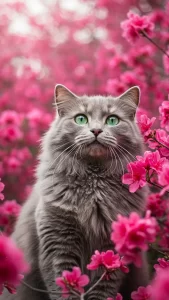 خلفيات قطط رمادية كيوت للبنات