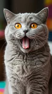 خلفيات قطط رمادية مضحكة
