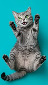 خلفيات قطط رمادية مضحكة