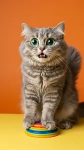 خلفيات قطط رمادية مضحكة