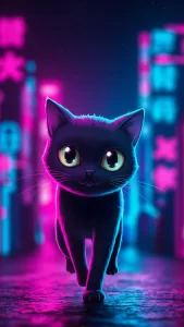 خلفيات قطط سوداء أنمي