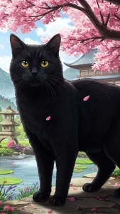خلفيات قطط سوداء أنمي