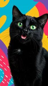 خلفيات قطط سوداء تضحك