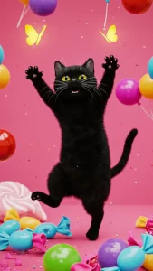 خلفيات قطط سوداء تضحك
