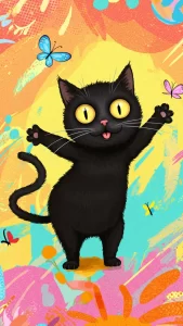 خلفيات قطط سوداء تضحك