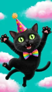 خلفيات قطط سوداء تضحك