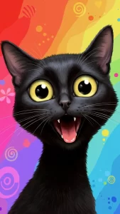 خلفيات قطط سوداء تضحك