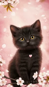 خلفيات قطط سوداء رقيقة وصغيرة