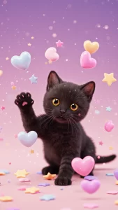 خلفيات قطط سوداء رقيقة وصغيرة
