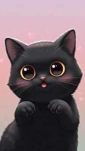 خلفيات قطط سوداء كرتون كيوت