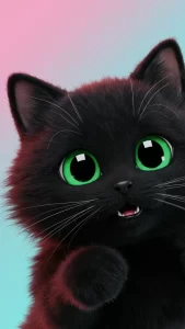 خلفيات قطط سوداء كرتون كيوت