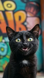 خلفيات قطط سوداء مضحكه