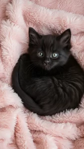 خلفيات قطط سوداء وردية