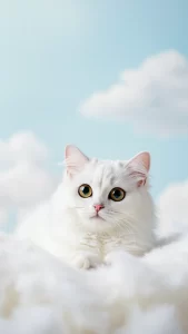 خلفية قطة بيضاء