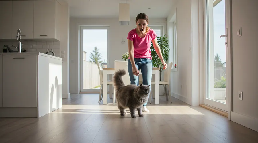 طرد القطط من المنزل