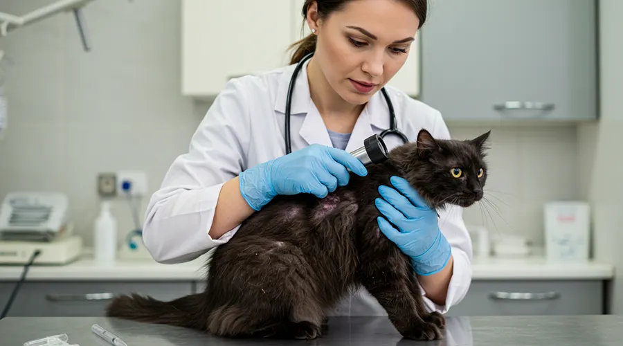 طرق تشخيص جرب القطط في المنزل أو عند الطبيب