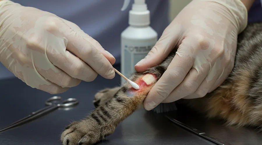 طريقة تعقيم جروح القطط المتقيحة