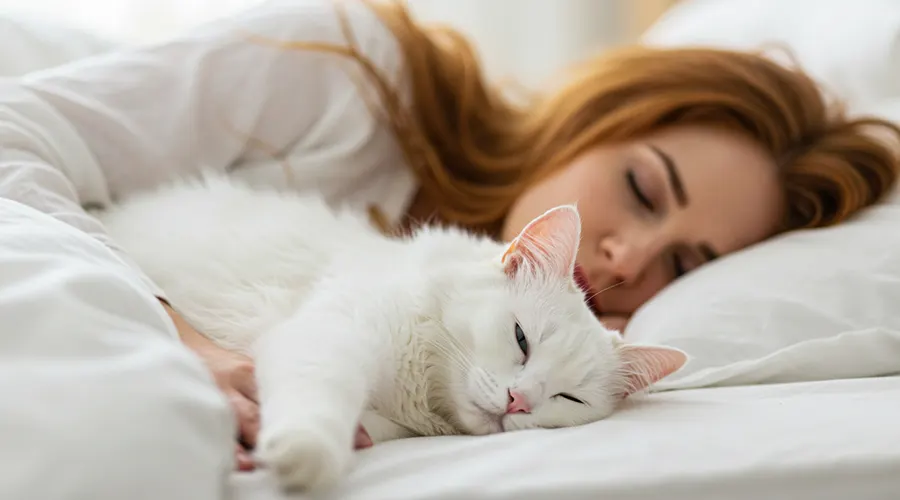 فوائد النوم بجانب القطط