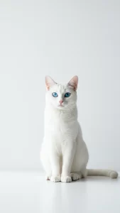 قطة أنيقة بيضاء
