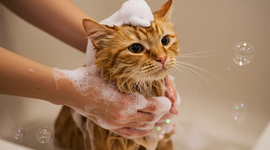 ما هو الشامبو المناسب لاستحمام القطط؟