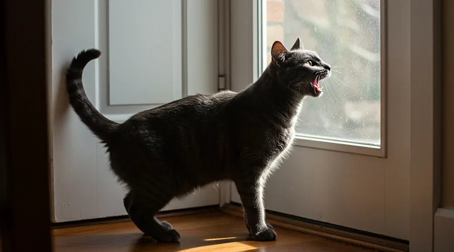 متى يكون مواء القط عند الباب مؤشرًا خطرًا؟