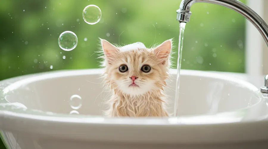 متى يمكن استحمام القطط لأول مرة؟
