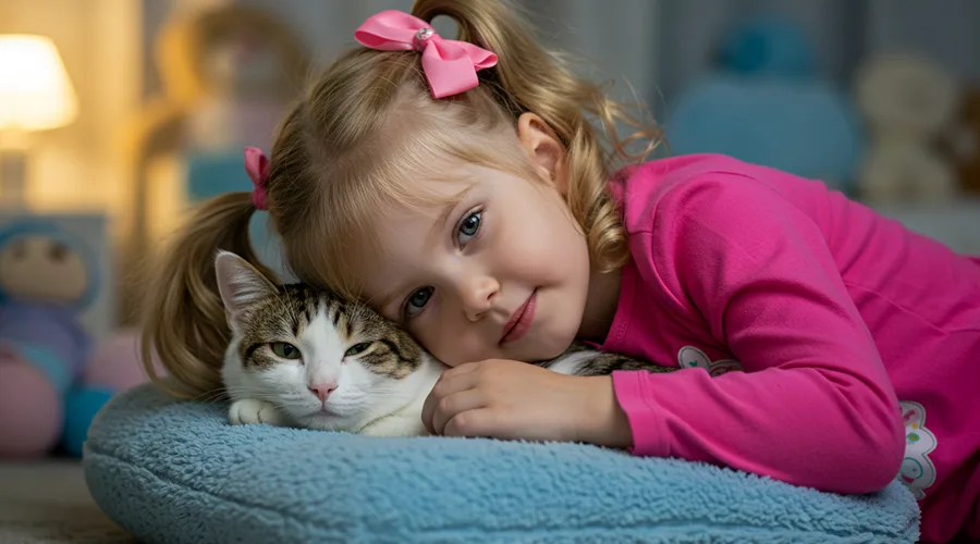 نوم القطط بجانب الإنسان