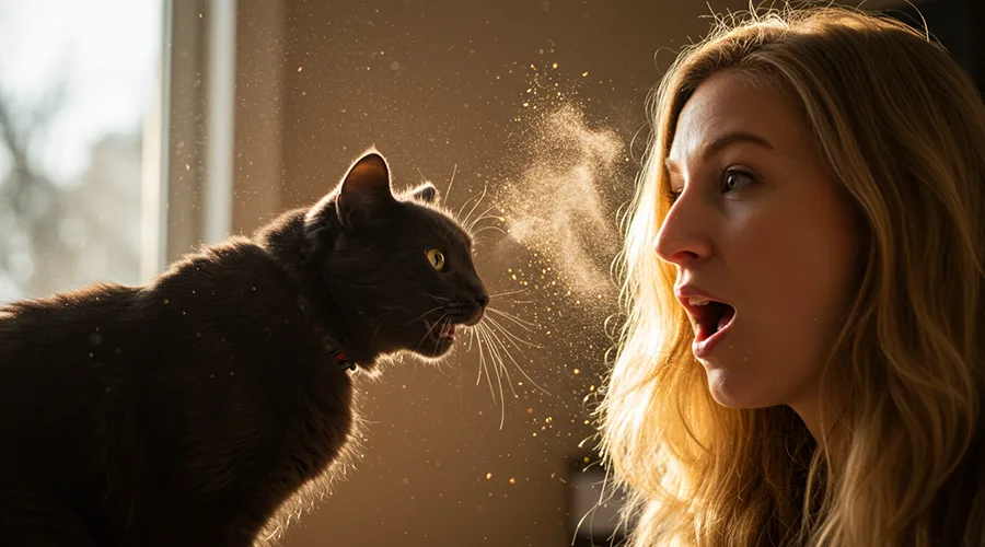 هل عطس القطط معدٍ؟ وهل هو مضر للإنسان؟