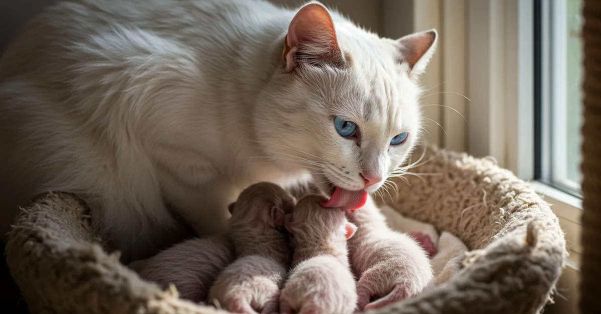 ولادة القطط العلامات، المدة، وكيف تساعدها في المنزل؟