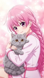 خلفيات بنات أنمي مع قطط سكوتش ستريت